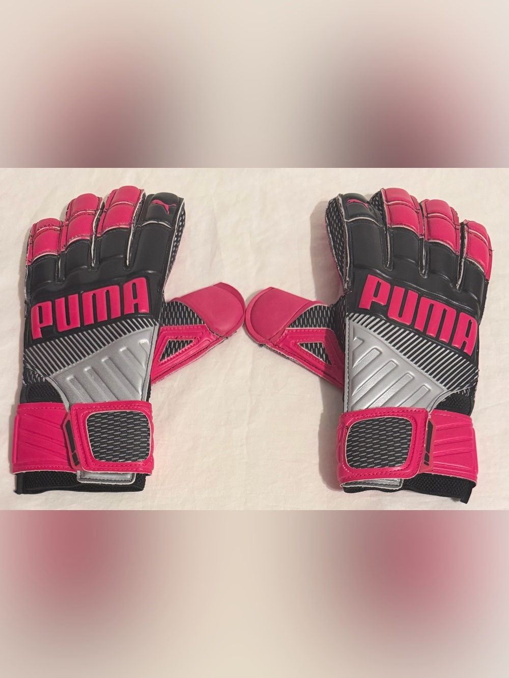 Puma Goalkeeper Soccer Gloves Pink/Gray PMAR3128-PNK Adult Sz: 8